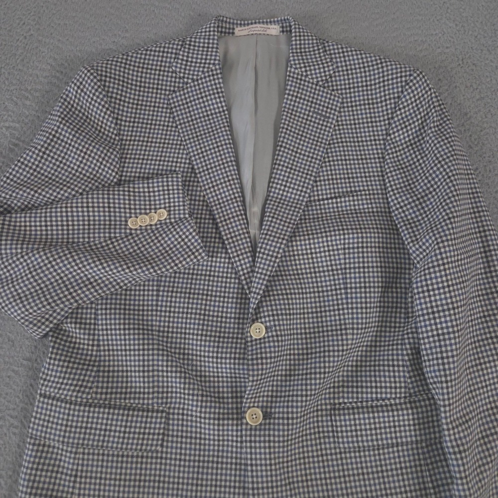 Hardwick Blazer Mens 40 Short Multi Check 100% Wool Made in USA 2 Button Coat